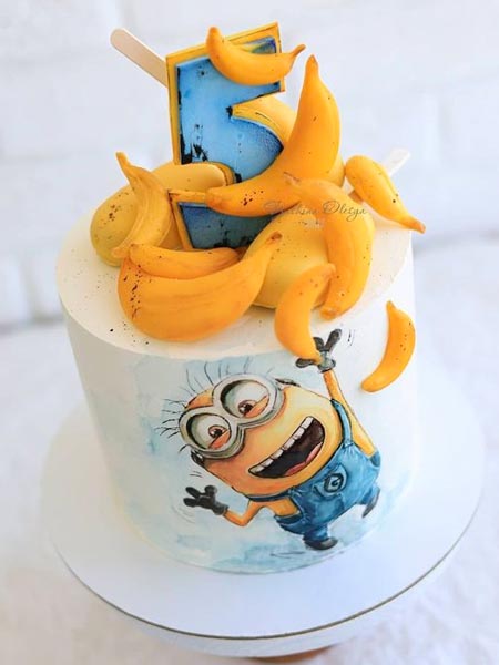 Bolo de aniversário temático Minion