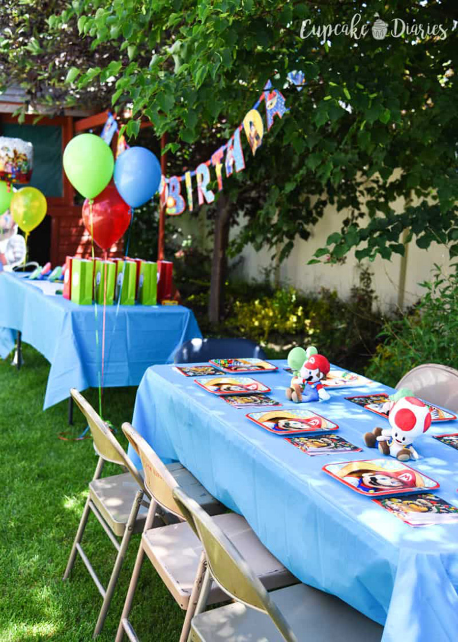 festa ao ar livre super mario bros bebê e tal