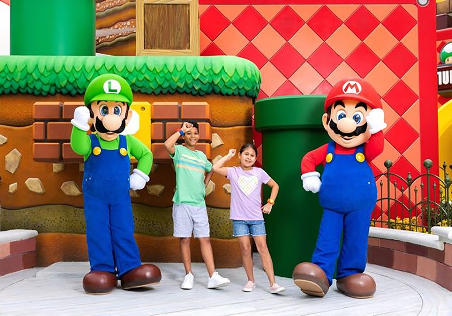 super mario personagens com parques temáticos bebê e tal